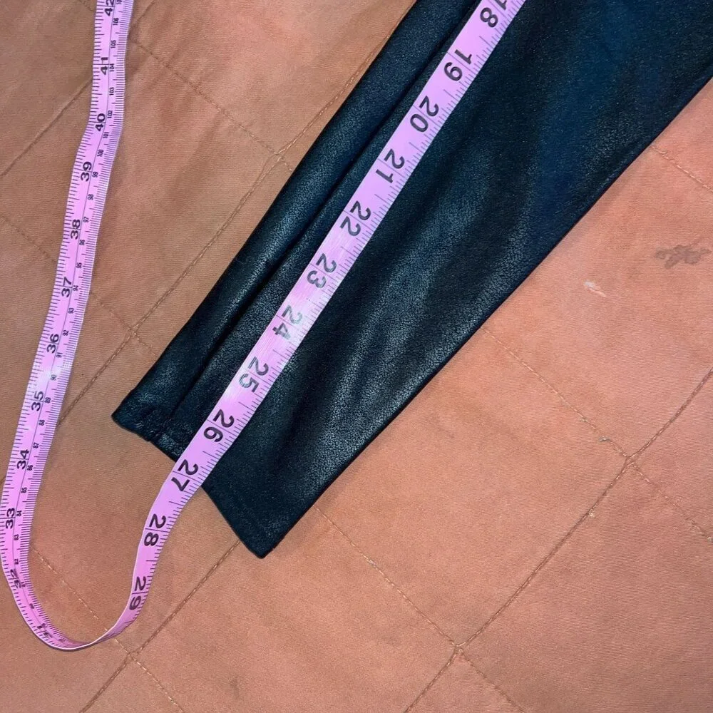 SPANX Black shape Faux Leather Leggings Women MEDIUM